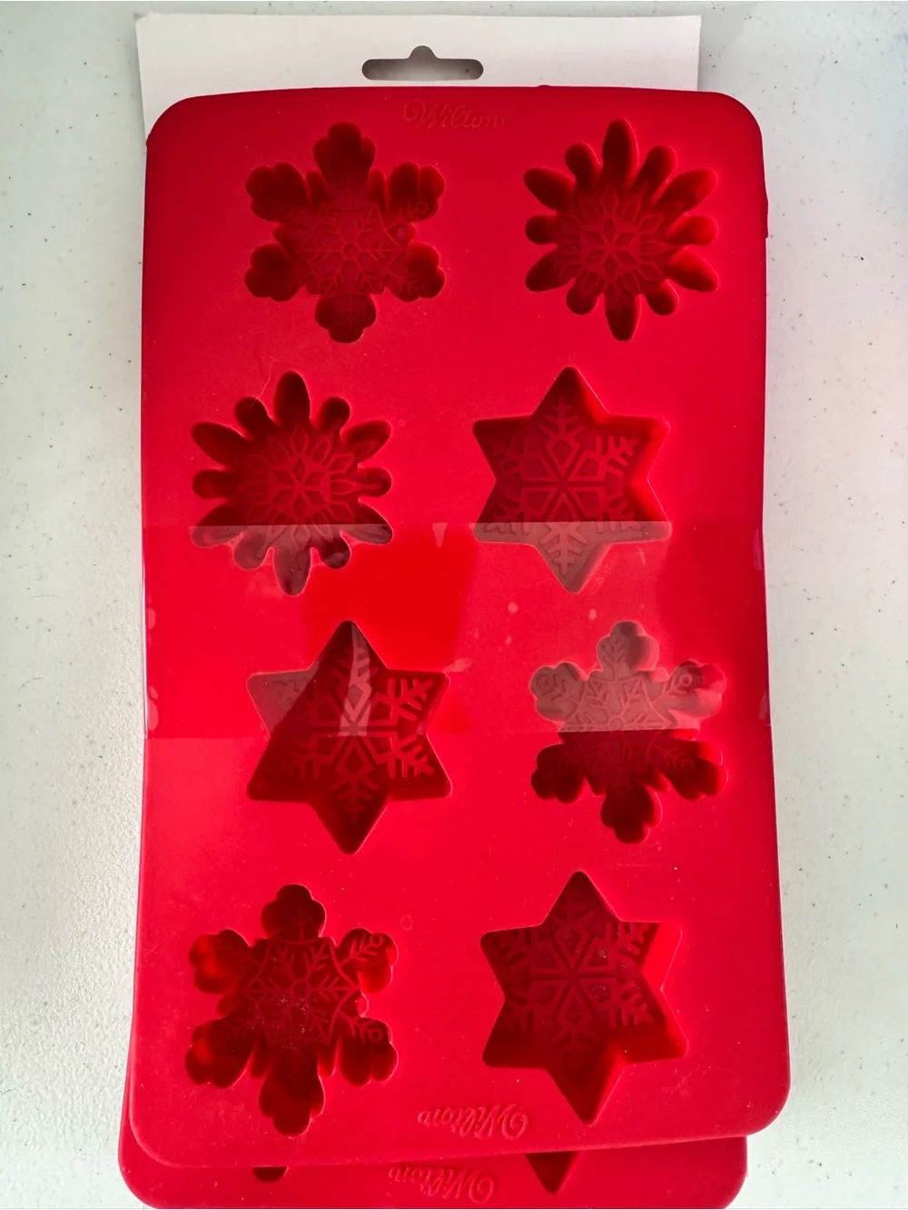 Wilton Bright Red Silicone Snowflake Baking Mold- set of 2